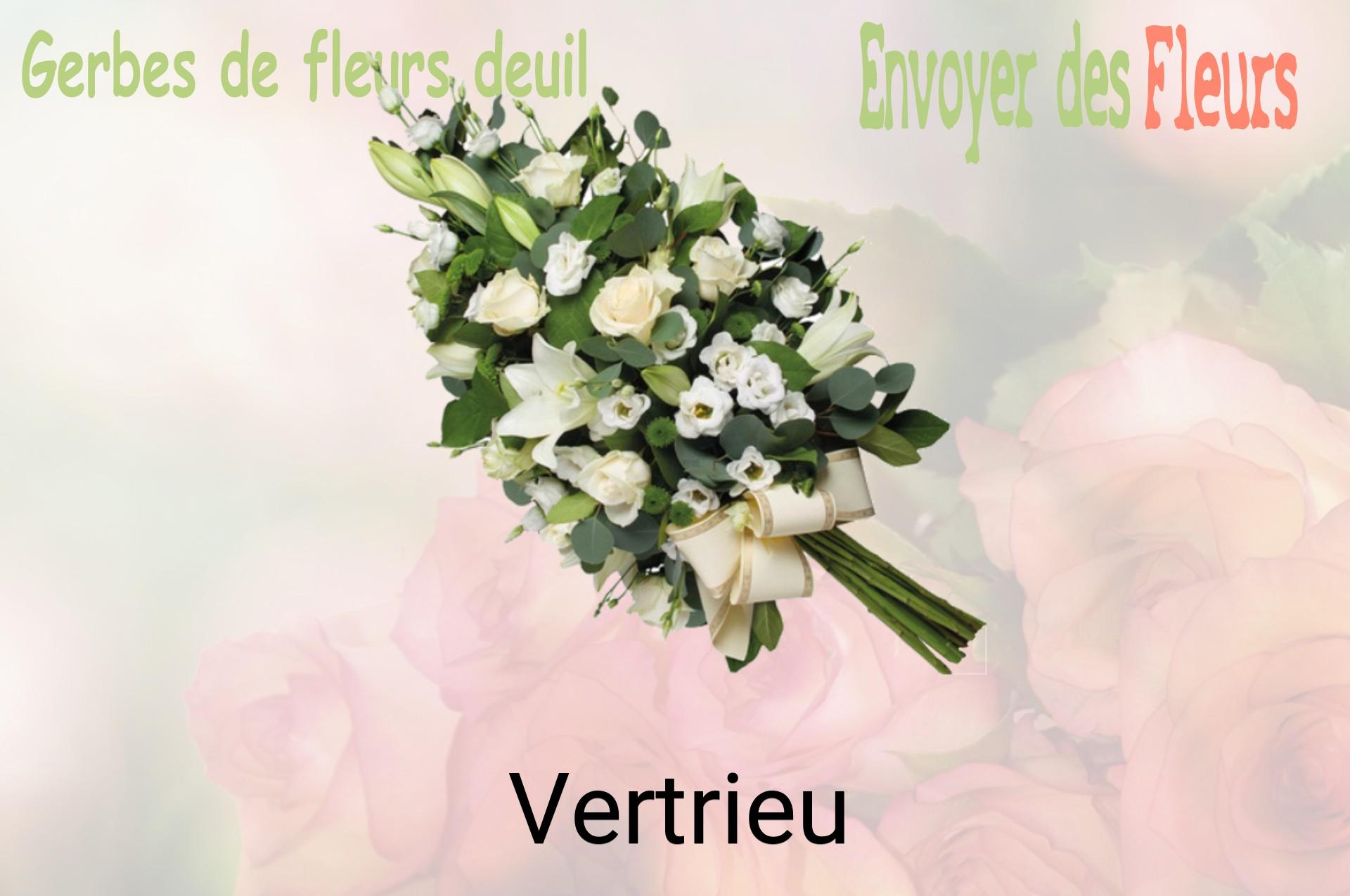 Gerbe de fleurs de deuil livrée à Vertrieu